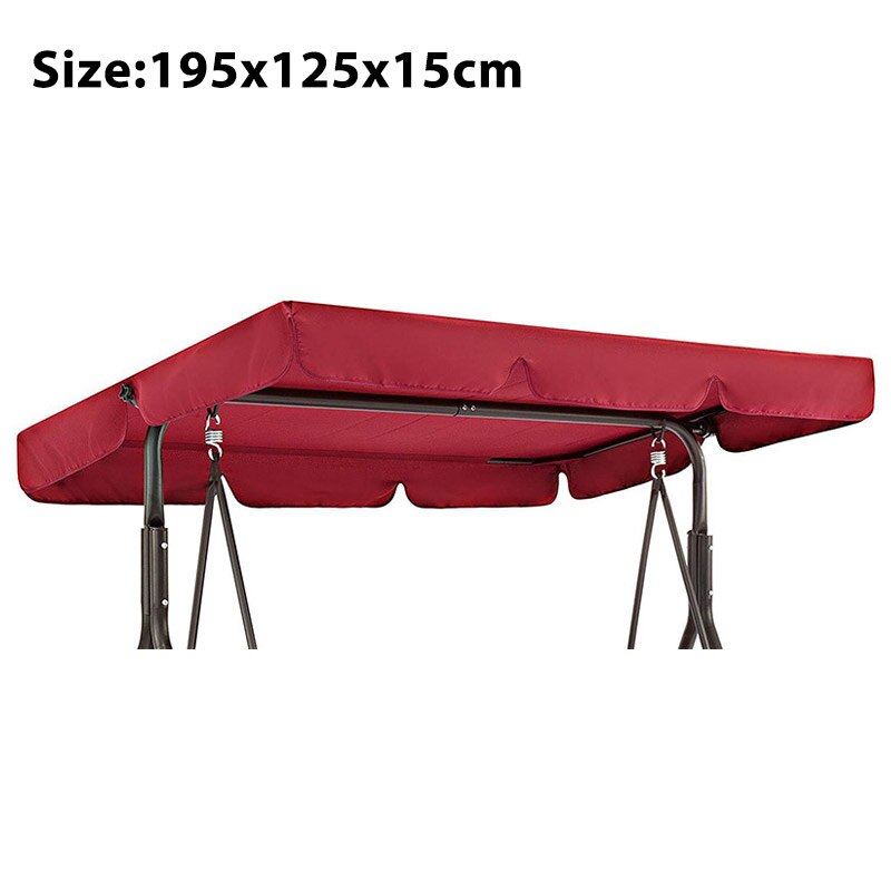 2/3- zits tuinschommelstoel luifelhoes schaduwdoek waterdicht uv-bestendig buiten tuin hangmat tent schommel bovenhoes niet vervaagd: Rood 3 stoelen