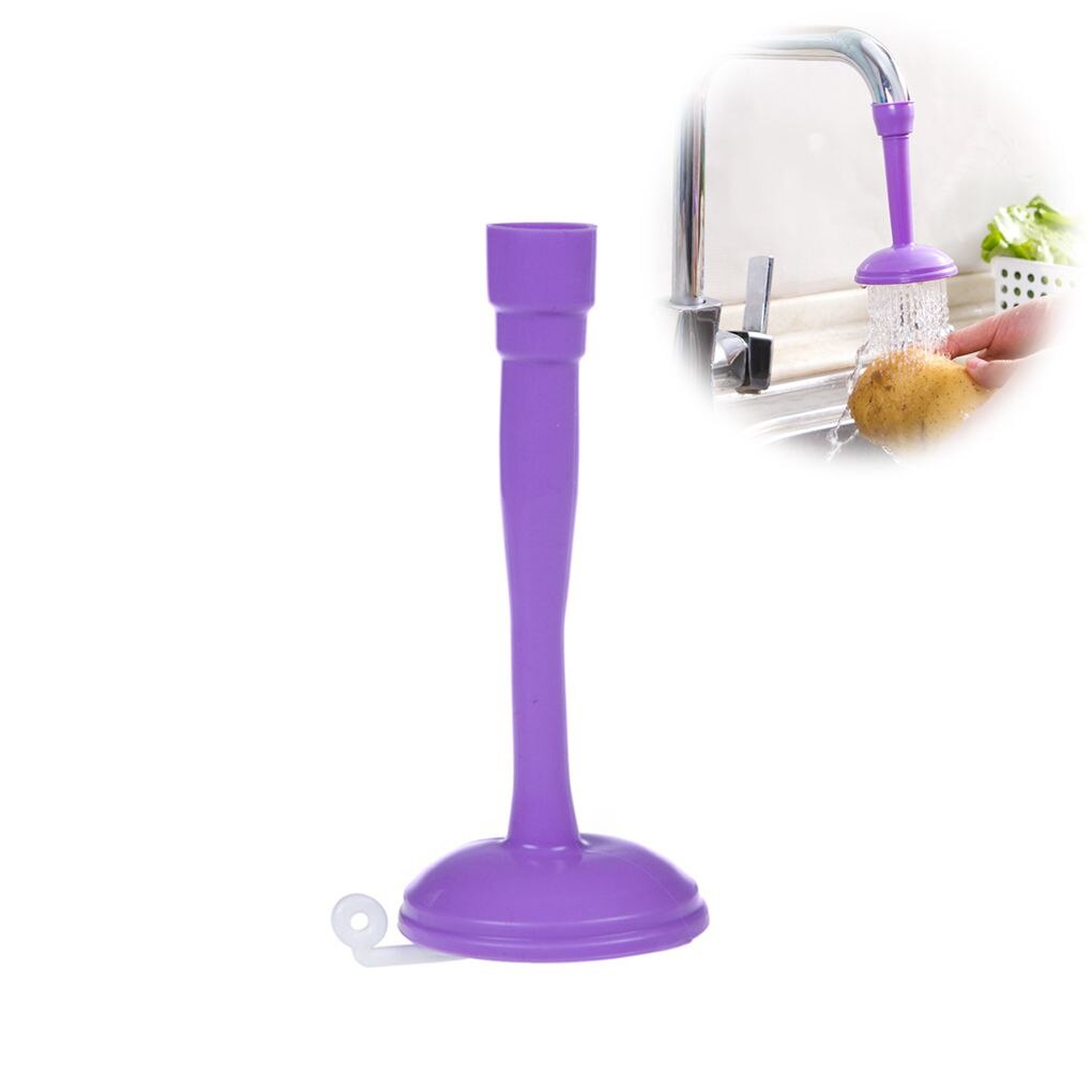 Kitchen Faucet Sprayer Water Saving Tap Faucet Shower Head Adjustable Valve Water Spout Splash Regulator: purple Long