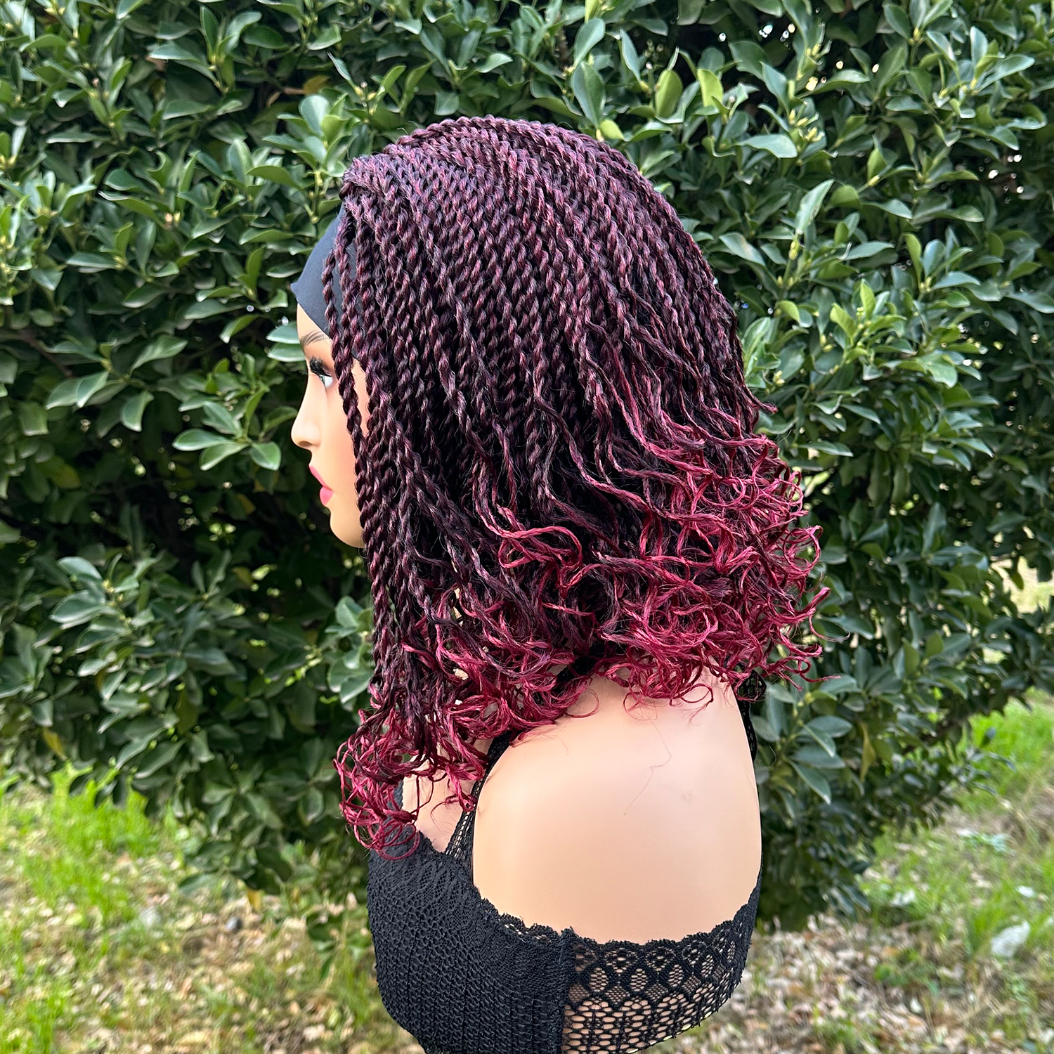 Short Braided Headband Wigs For Black Women Box Braided Headband Bob Wig African Synthetic Braiding Hair Headband Bob Wig