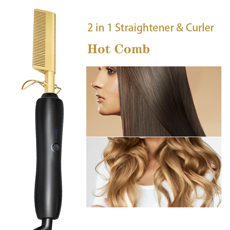 Stijltang Strijkijzers Kam Haar Rechttrekken Borstel Verwarming Kam Haar Rechte Styler Curling Iron Hair Curler Kam