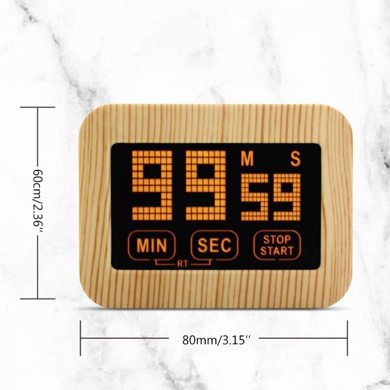 Touch Screen Luminous Kitchen Timer LCD Display Magnetic With Stand Timer Luminous Loud Alarm Digital Study Timer