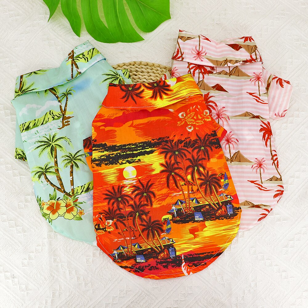 Ropa de verano para perro, camisa para cachorro y gato, Estilo Hawaiano, informal, para mascotas, perros pequeños y medianos, Chihuahua