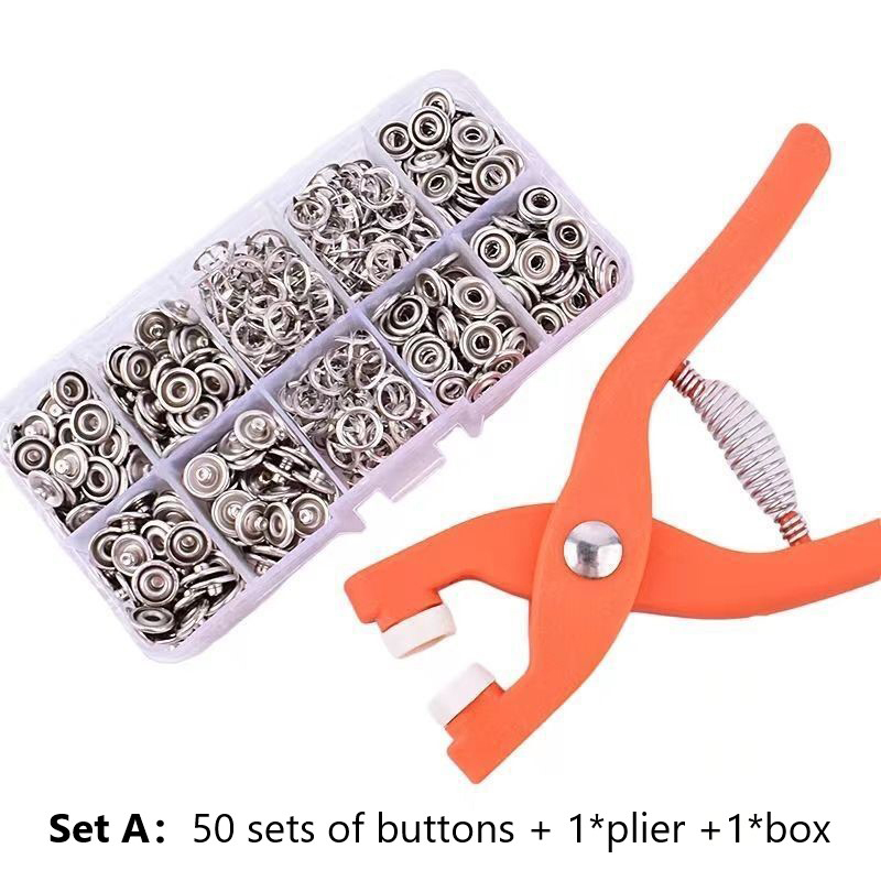 Snaps Knoppen Tangen Set Snap Fasteners Kit Tool Naaien Knoppen Drukknopen Snap Voor Installeren Kleding Tassen