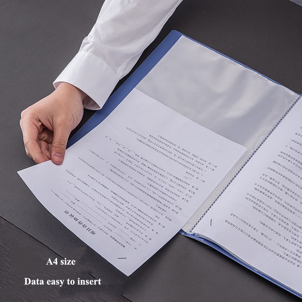 1/2/3/5PCS Deli folder 33610 transparent interleaf A4 clear leaf file folder 10-100 sheets documents loose leaf folder