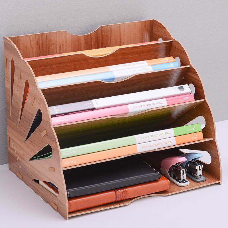 5 plateaux en bois pour documents de bureau, plateau à lettres, organisateur trieur de fichiers de bureau, support pour le bureau à domicile