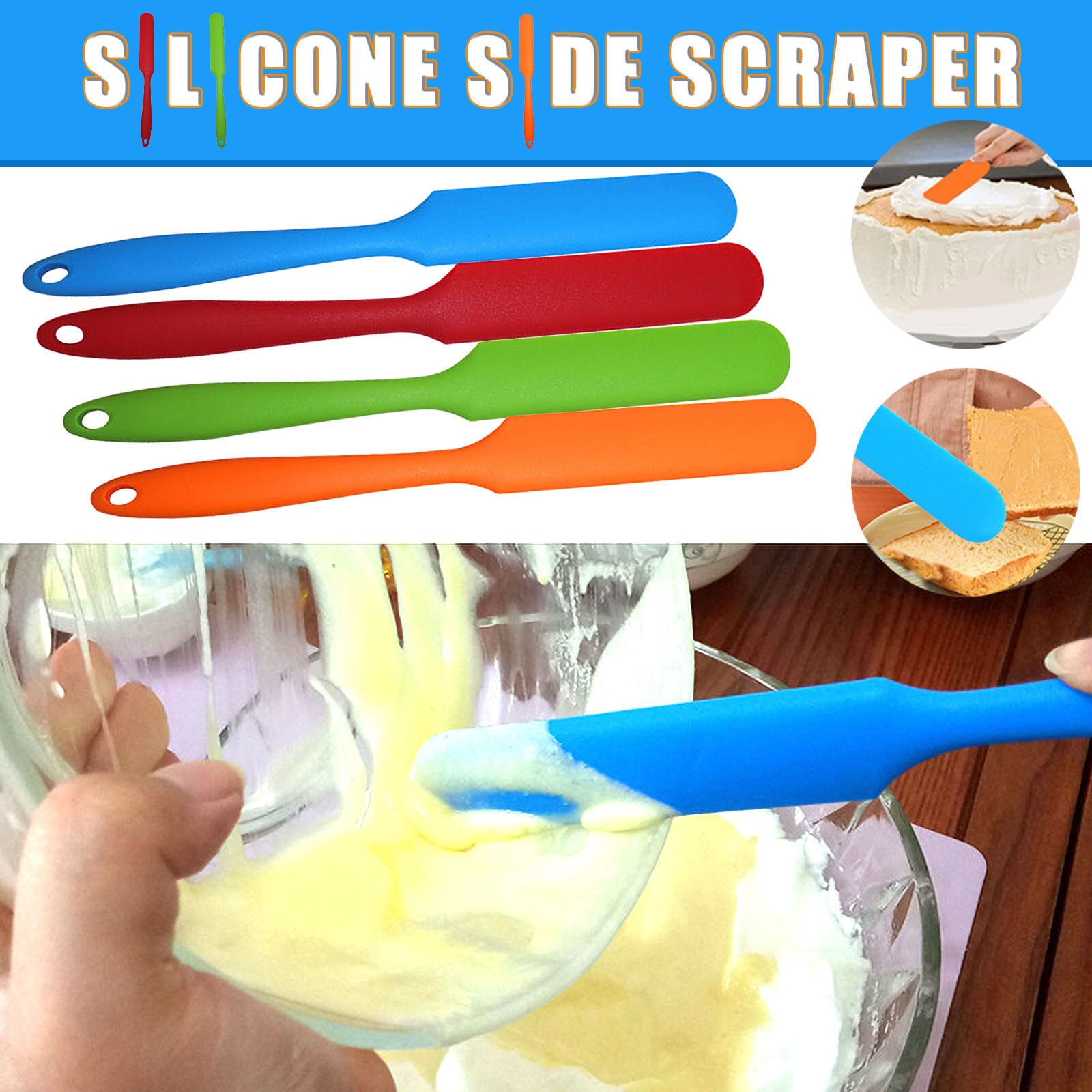 500°F High Temperature Baking Silicone Tool Integrated Cake Cream Spatula Birthday Cake Making Kitchen Accessories#35