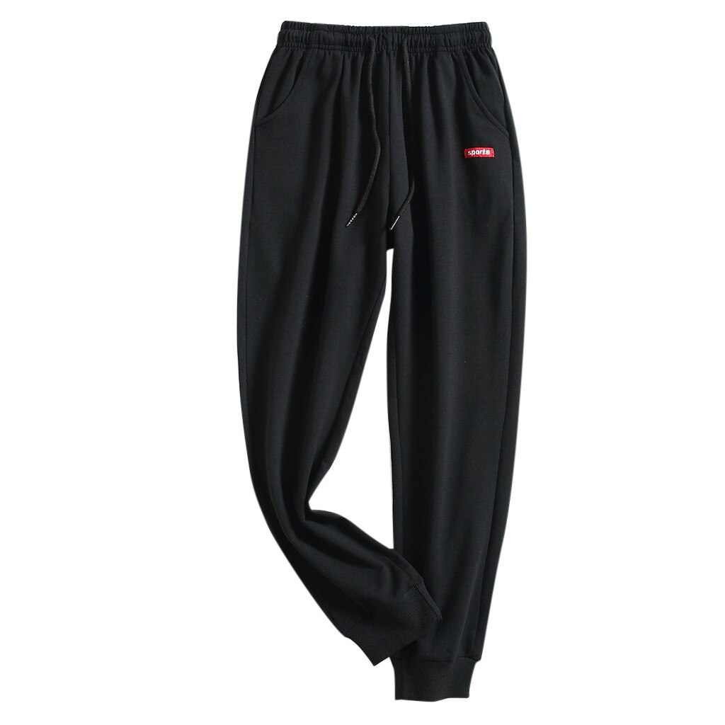 Pantalones casuales para hombres Pantalones deportivos pantalones Hip Hop Jogging pantalón pantalones Jogger pantalones de sudor pantalones hombres Брюки @ 40: XL / BK