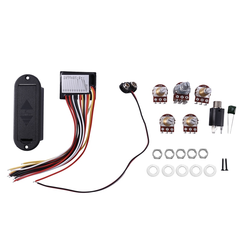 EQ-B14T guitare électrique micros de basse ramassage actif Humbucker guitare électrique harnais de basse bricolage ensemble accessoires d'instruments: Default Title