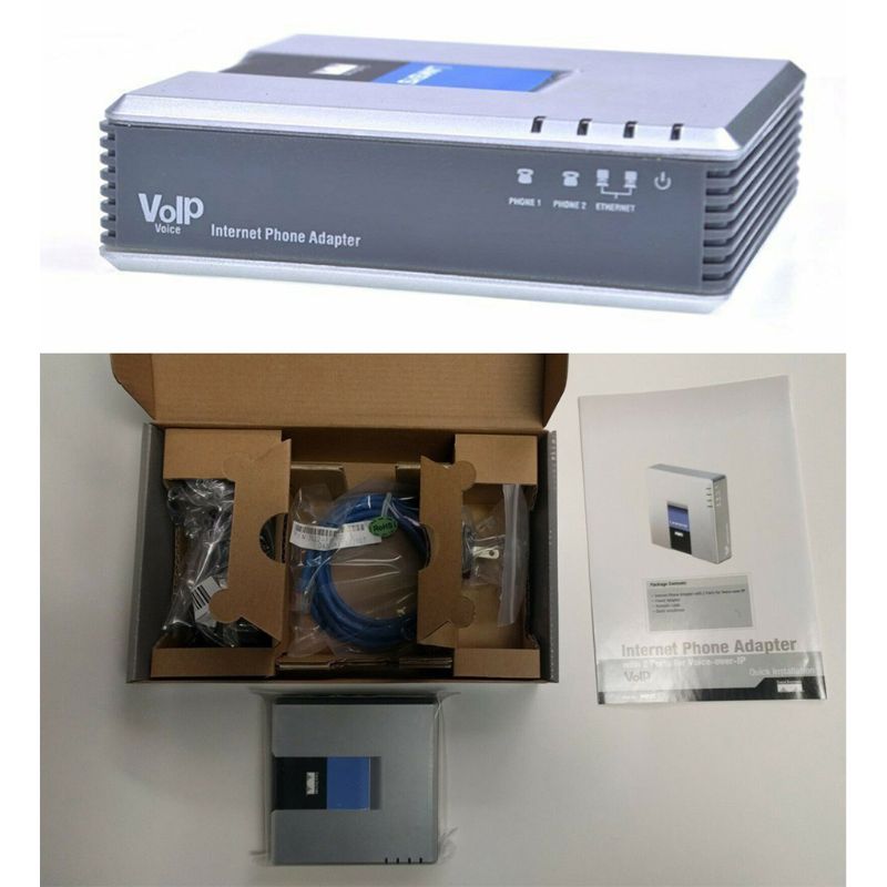 1 einstellen voip-Tor, 2 Häfen, Schluck - v2- protokoll, Internet-telefon-sprachadapter mit netzwerkkabel für linksys Brei 2t, au/eu/uns/uk-stecker