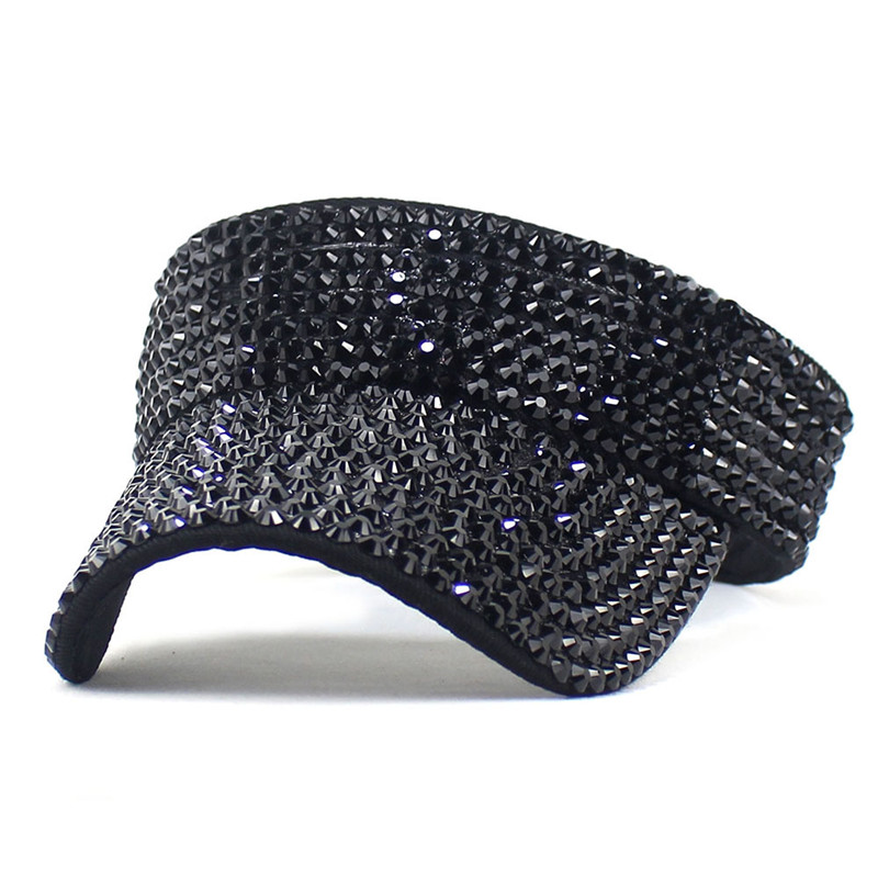 Summer Cotton Color Rhinestone Visors Adjustable Sun Protection Cap For Men and Women 05: CAMOUFLAGE