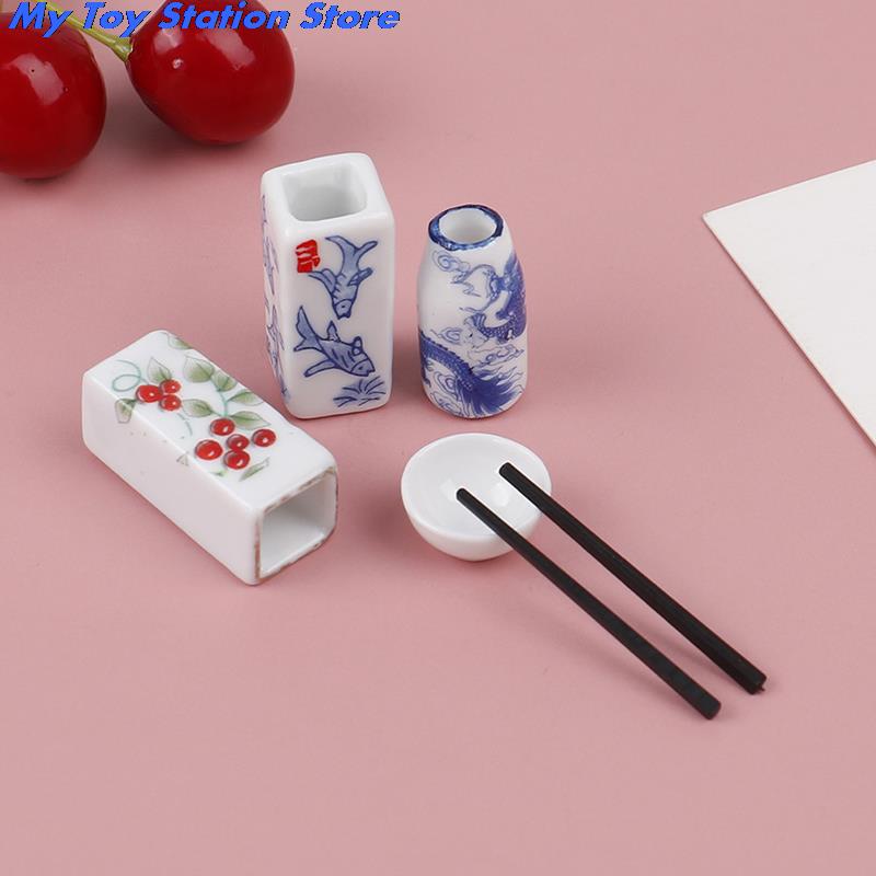 1:12 mini porta bacchette in ceramica miniatura per Astuccio delle bambole accessori casa delle bambole mini mobili da cucina accessori di simulazione giocattolo