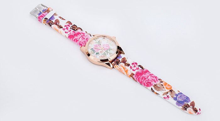 Mode Vrouwen Horloges luxe Rose Bloem Siliconen Band Horloges Quartz Jelly Sport Horloges Voor Vrouwen Meisjes relogio