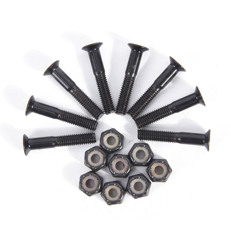 8 paar Skateboard 29mm Zwart Hard Ware Bouten Onderdelen Dubbele Rocker Onderdelen Schroeven