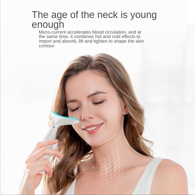 Masseur Anti-âge pour le visage et le cou, lumière LED, Vibration sonique, élimination des rides et de la chaleur, resserrement de la peau, levage du cou, dispositif de beauté