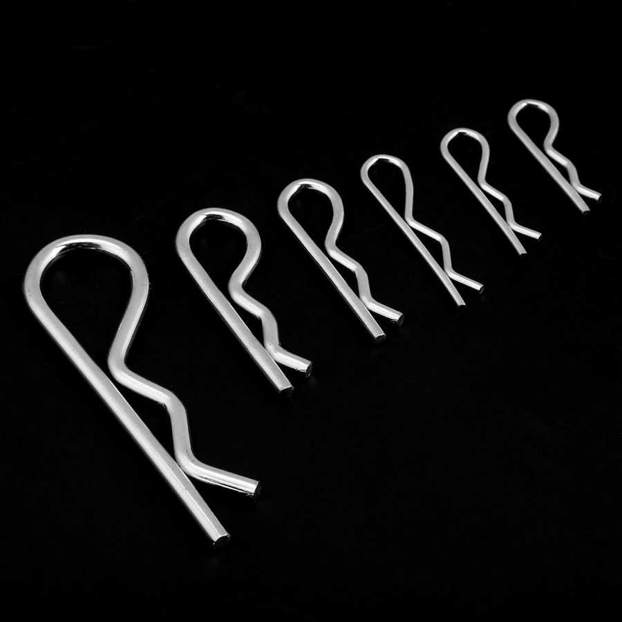 150pcs R Cotter Pin Tractor Pin Clip Assortment Fastener Set 6 Sizes & Box inm