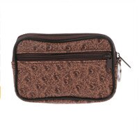 Heren dames portemonnees retro kaarthouder sleutelhanger rits wisselgeld portemonnee pu leer visitekaartjeshouder heren rits etui sac femme: Donkerbruin