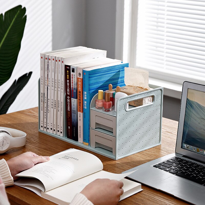multifunctional home desk portable bookshelf office stationery magazine drawer folder storage rack
