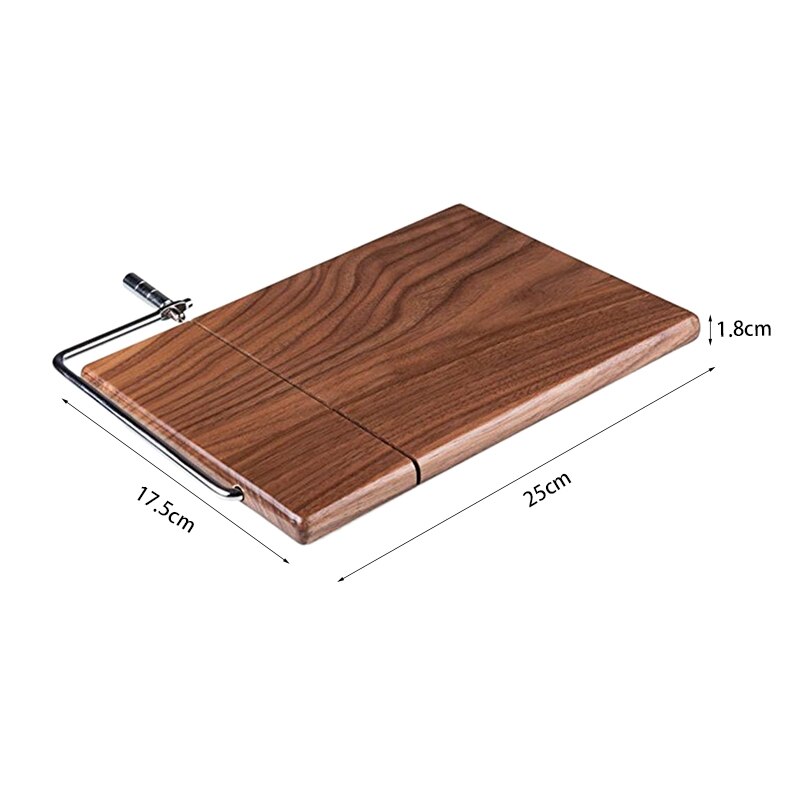 Cheese Slicer, Sapele Wood Cheese Cutter with Durable Wire Cutting Board, Cheese Butter Dessert Food Slicer