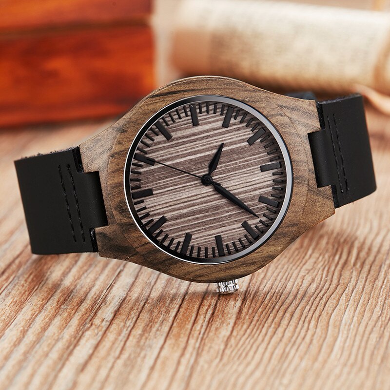 Wooden Watch To My Dear Son Wood Engraved Quartz Watch Men Bamboo Modern Wristwatches Nature Wood Leather