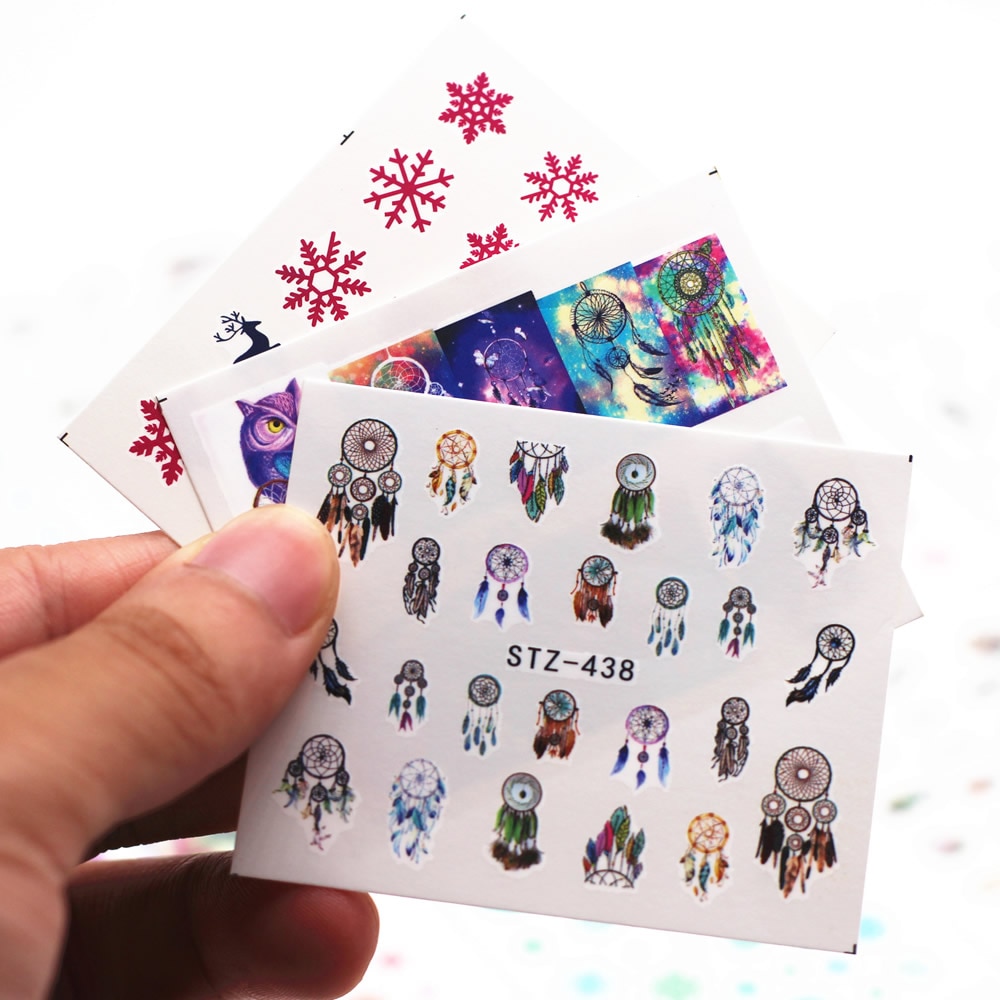 1Pc Schneeflocke Karikatur Wasser Transfer DIY NäGel Kunst Nagellack verrotten Farbe Lange-dauerhaft Nagellack Mädchen Nette nagel Dekoration Werkzeug