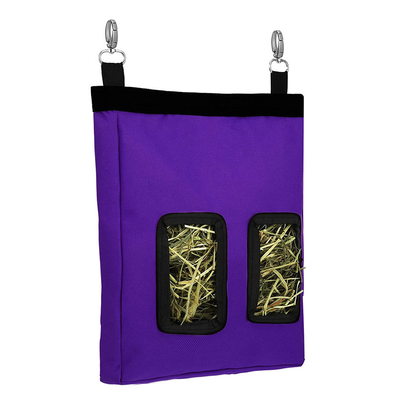 Alimentador de conejillo de indias y conejo Para mascotas, Bolsa de heno colgante, Bolsa pequeña, suministros Para mascotas, Bolsa Para Premios: Purple S