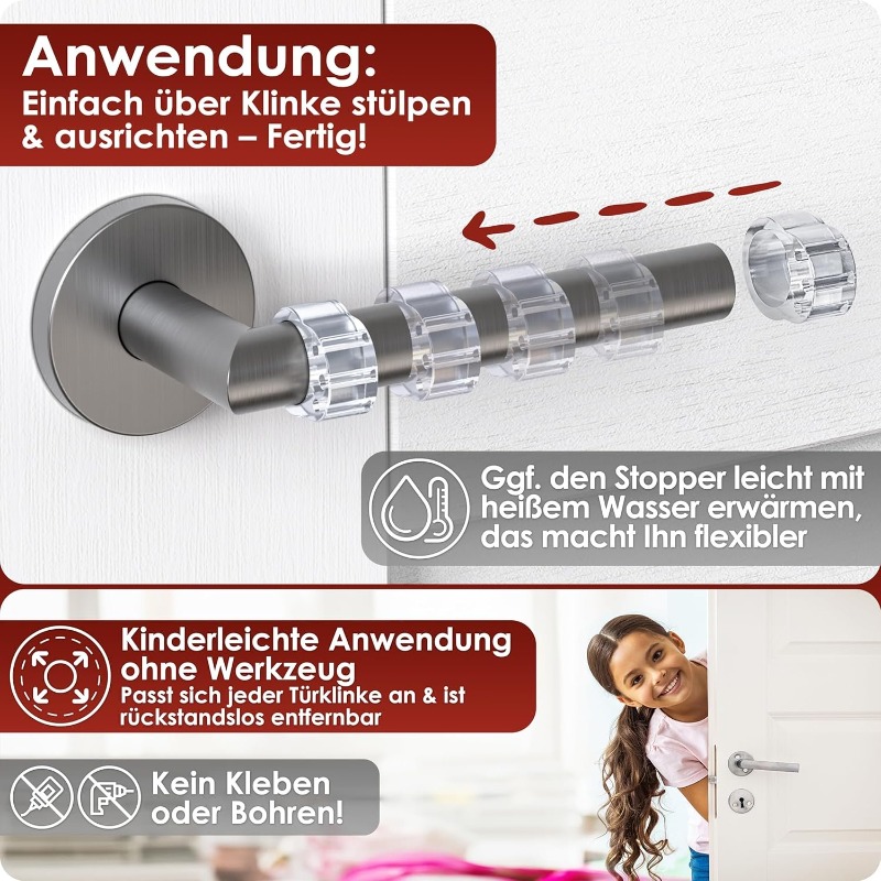 20/1PCS Deur Stopt Siliconen Deurklink Buffer Muurbescherming Deurknop Bumper Meubels Beschermd Valblokken Schokbestendige ringen