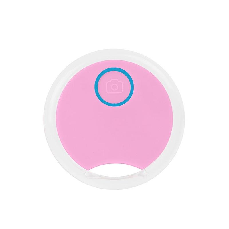 Mini Bluetooth Tracking Device Portable Round Bluetooth Anti-lost Tracker Wireless Smart Key Finder Item Locator: Pink
