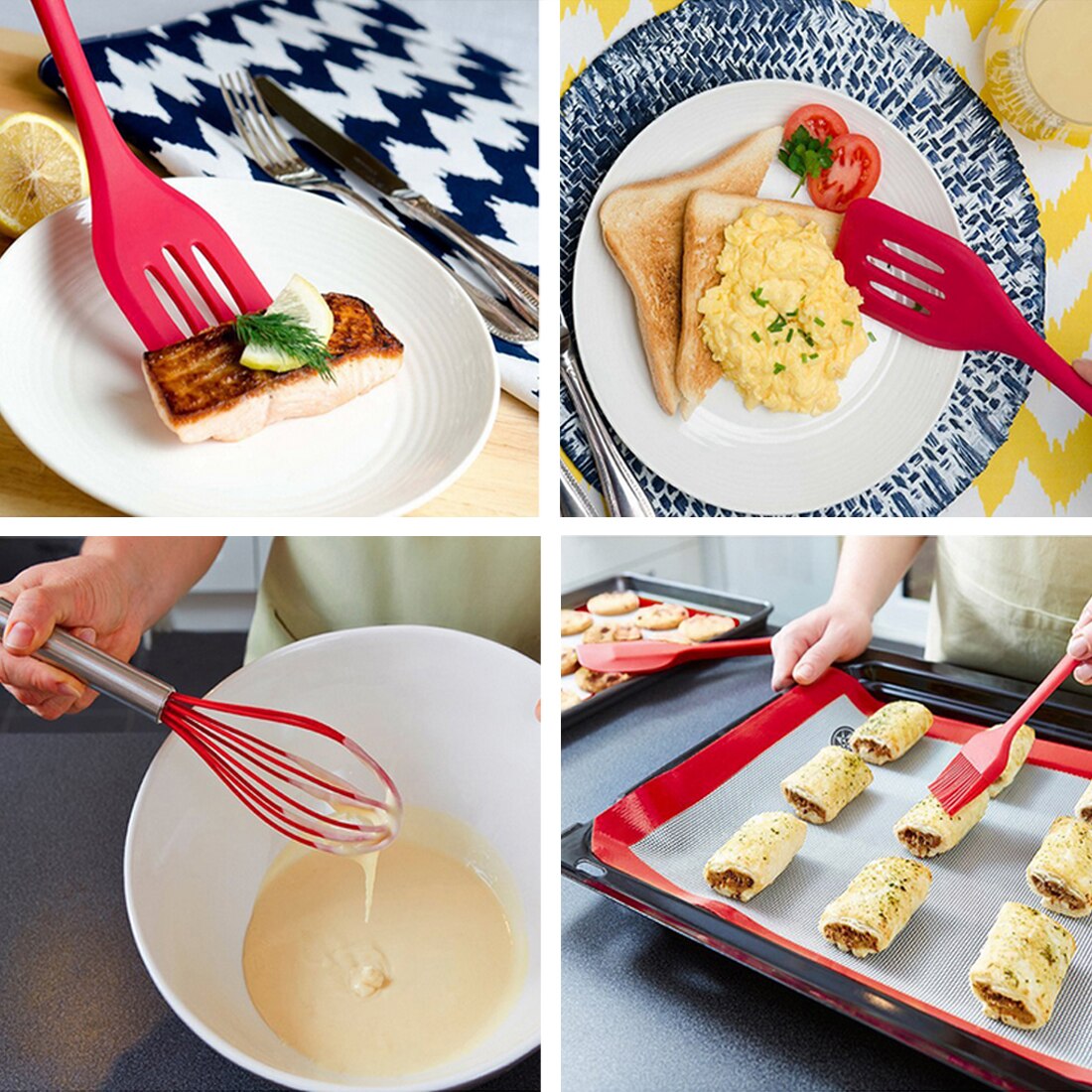 ¡Oferta! Juego de cocina de silicona antiadherente resistente al calor de 10 piezas, utensilios de cocina y utensilios para hornear