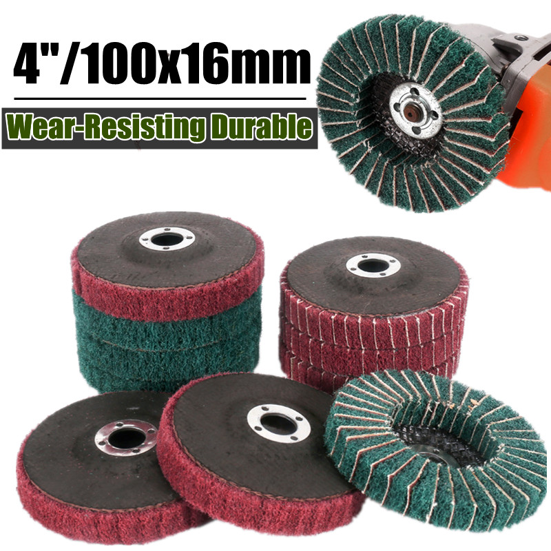 Disco de pulido de aleta de fibra de nailon, disco de fregado no tejido para amoladora angular, 1 pieza, 4 pulgadas, 100mm