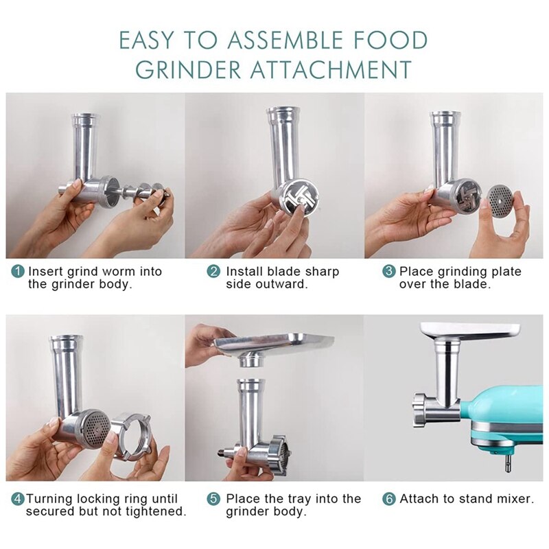 Metal Meat Food Processor Grinder Attachment For Kitchenaid Stand Mixer Meat Grinder Accessories Set
