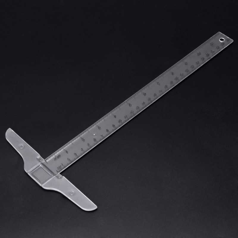 30 cm/12 "Plastic T-Vierkante Metrische Heerser cm/inch Double Side Schaal Meten