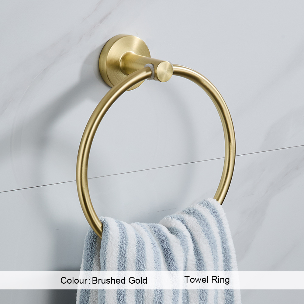 Gancho de anillo para toalla de baño, accesorios de Hardware, soporte de almacenamiento, soporte para toalla de mano de acero inoxidable 304, colgador de toalla redondo moderno: Blanco
