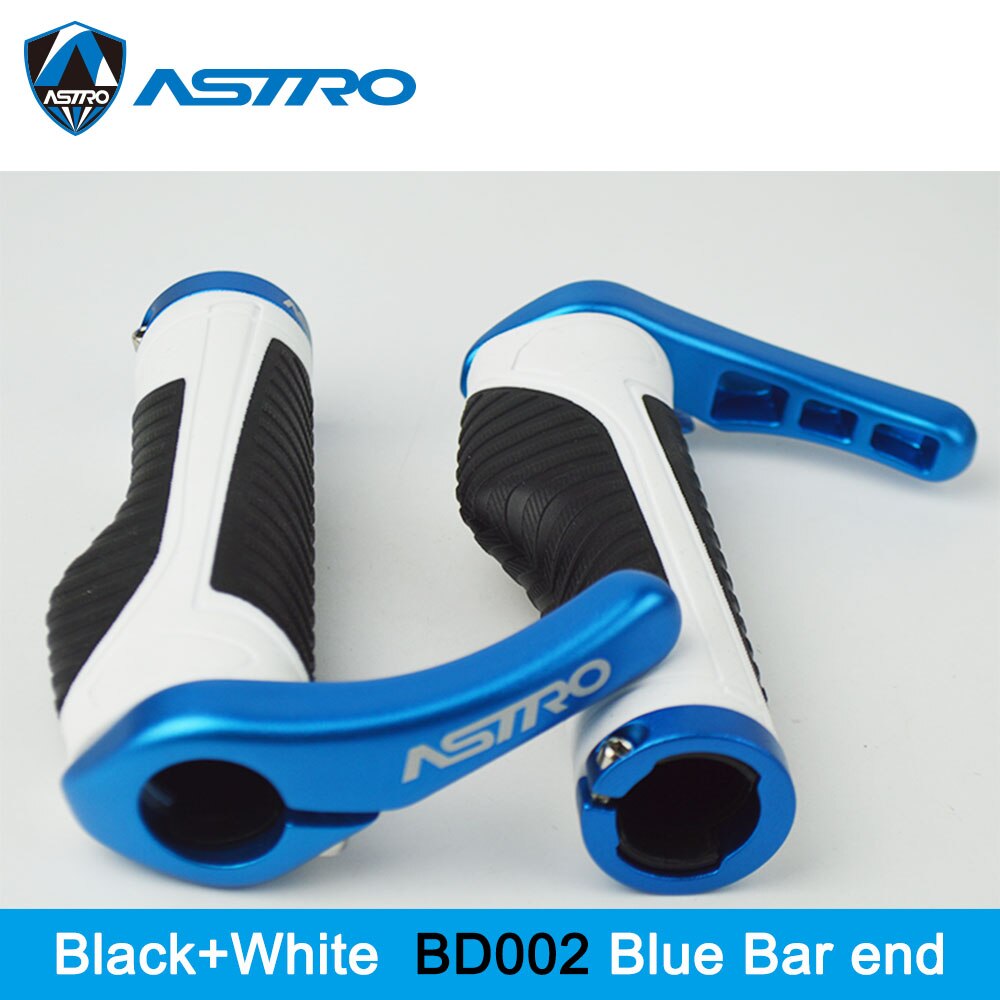 Astro fietsstuur grip fietsstuur bar end fietsen duurzaam antislip rubber mountainbike accessoires fietsonderdelen 1 paar: Wit   bd002 blauw