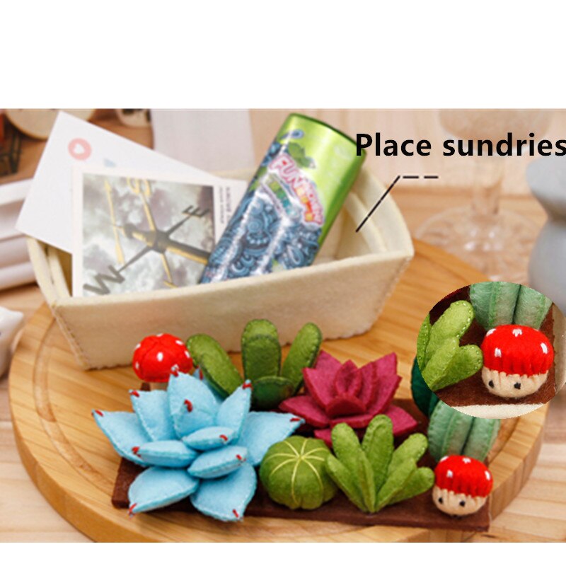 Diy søde planter sukkulenter pottepynt håndlavet syfilt blomst plante gratis skære håndværkssæt til dekoration hus