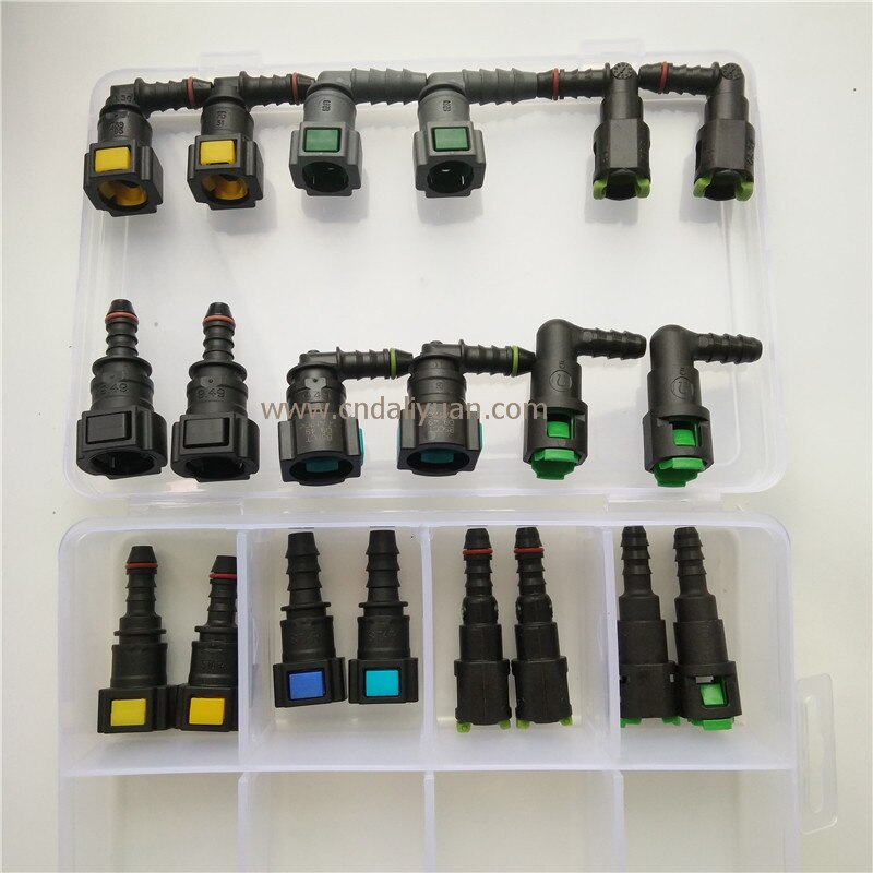 one set SAE Fuel pipe fittings auto Fuel line quick connector kit whole set total 20pcs for Japanese car