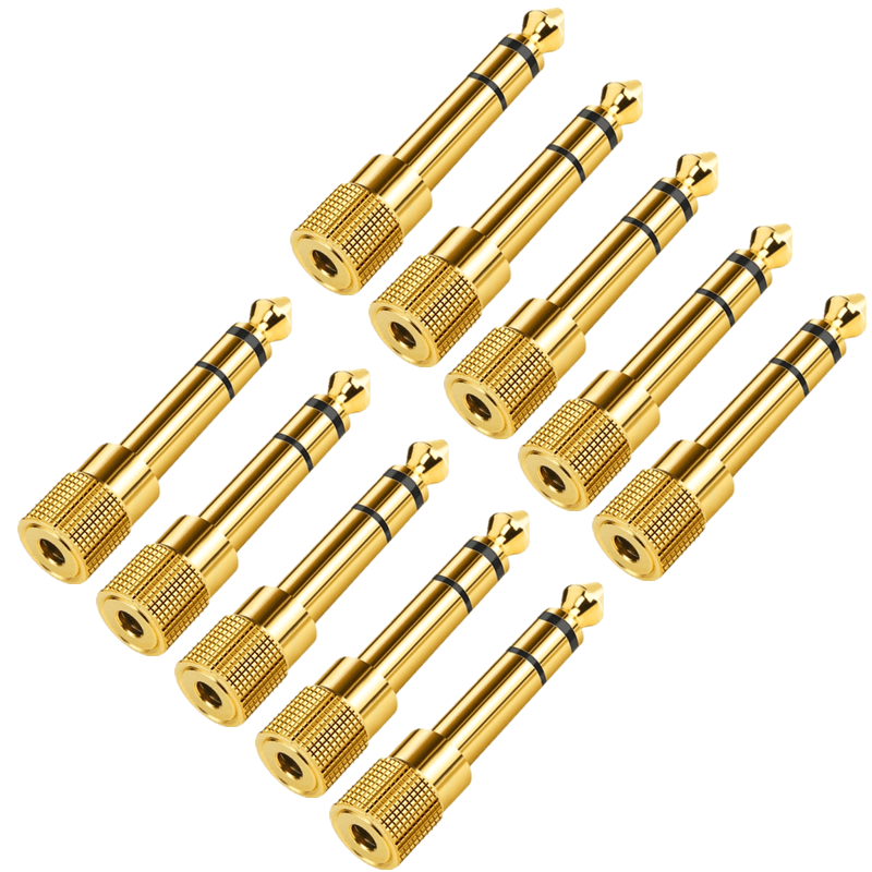 10 stk. hifi 1/4- tommers 6.35mm -hann  to 3.5mm - 3.5 6.35 to