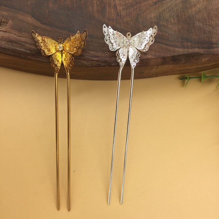 2 uds 25x35mm mariposa largo pelo horquilla pinzas para el pelo horquillas boda pasadores horquillas Accesorios para peinados