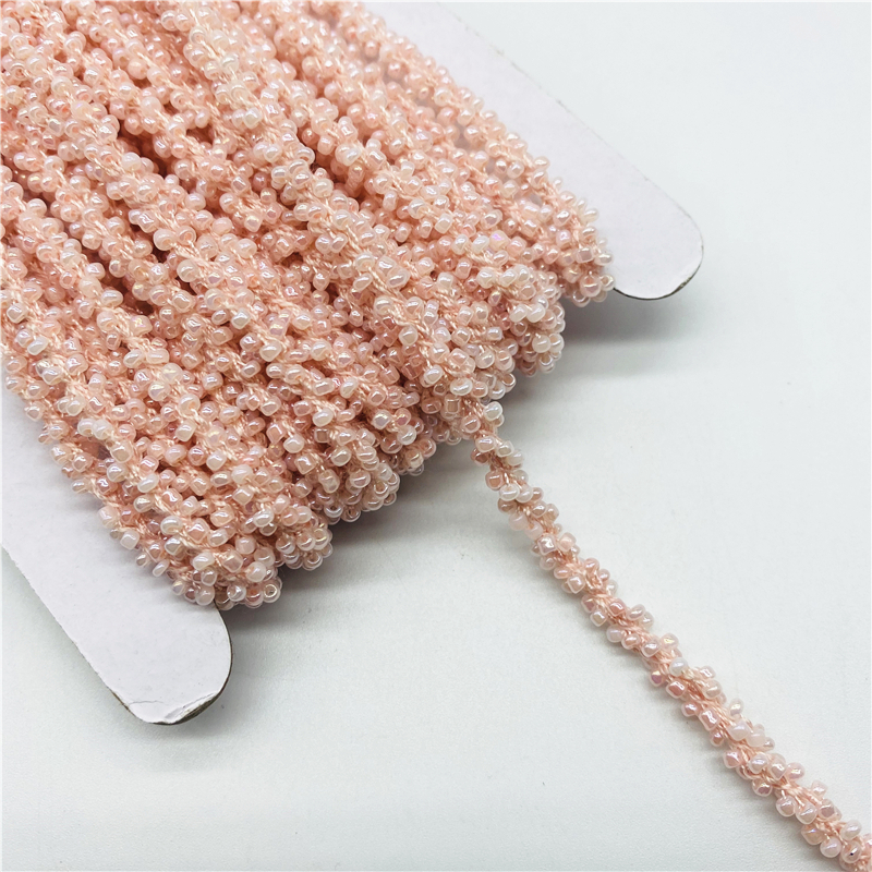 Corde de perles de cristal en dentelle, tissu perlé, ruban de garniture, bricolage, couture, applique de col, robe de mariée, décoration Guipure, 9,5 verges, 6mm
