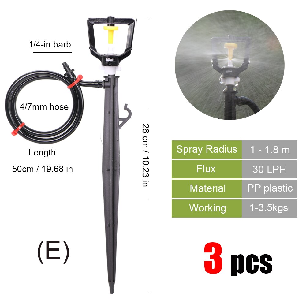 MUCIAKIE-rociadores de jardín con boquilla de nebulización, rociador de riego para jardinería o plantas, 3 uds.: Ex3pcs