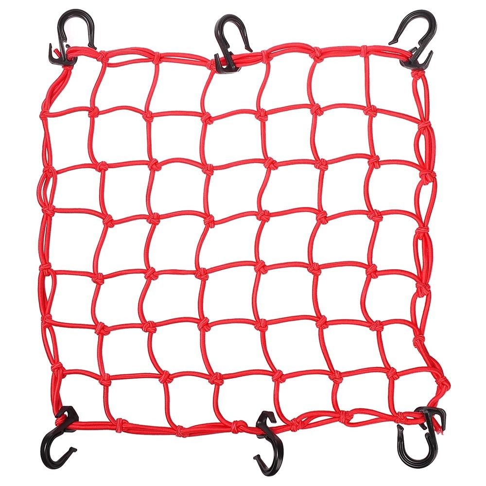 15.75 "x 15.75" Bungee Bagagenet met 6 Verstelbare Haak Elastische Motorfiets Mesh Opslag Tie: Red