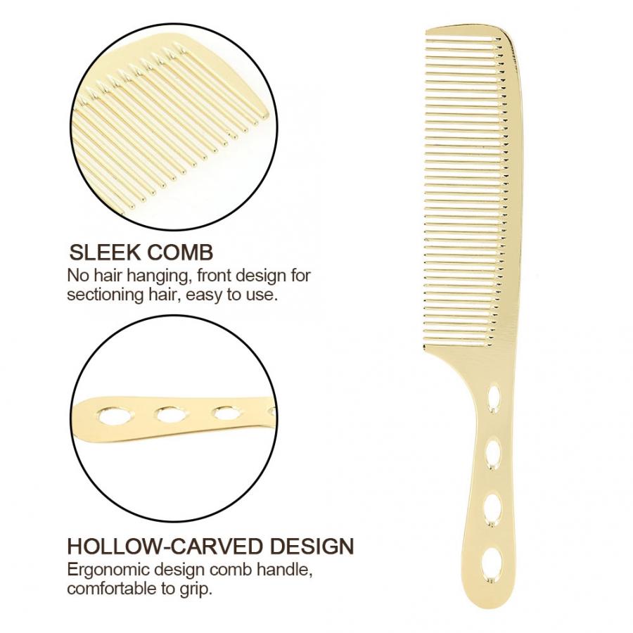 Hair Comb Space Aluminum Stainless Steel Anti- static Comb Beauty Tools For Salon Hairdressing Brush With Handle