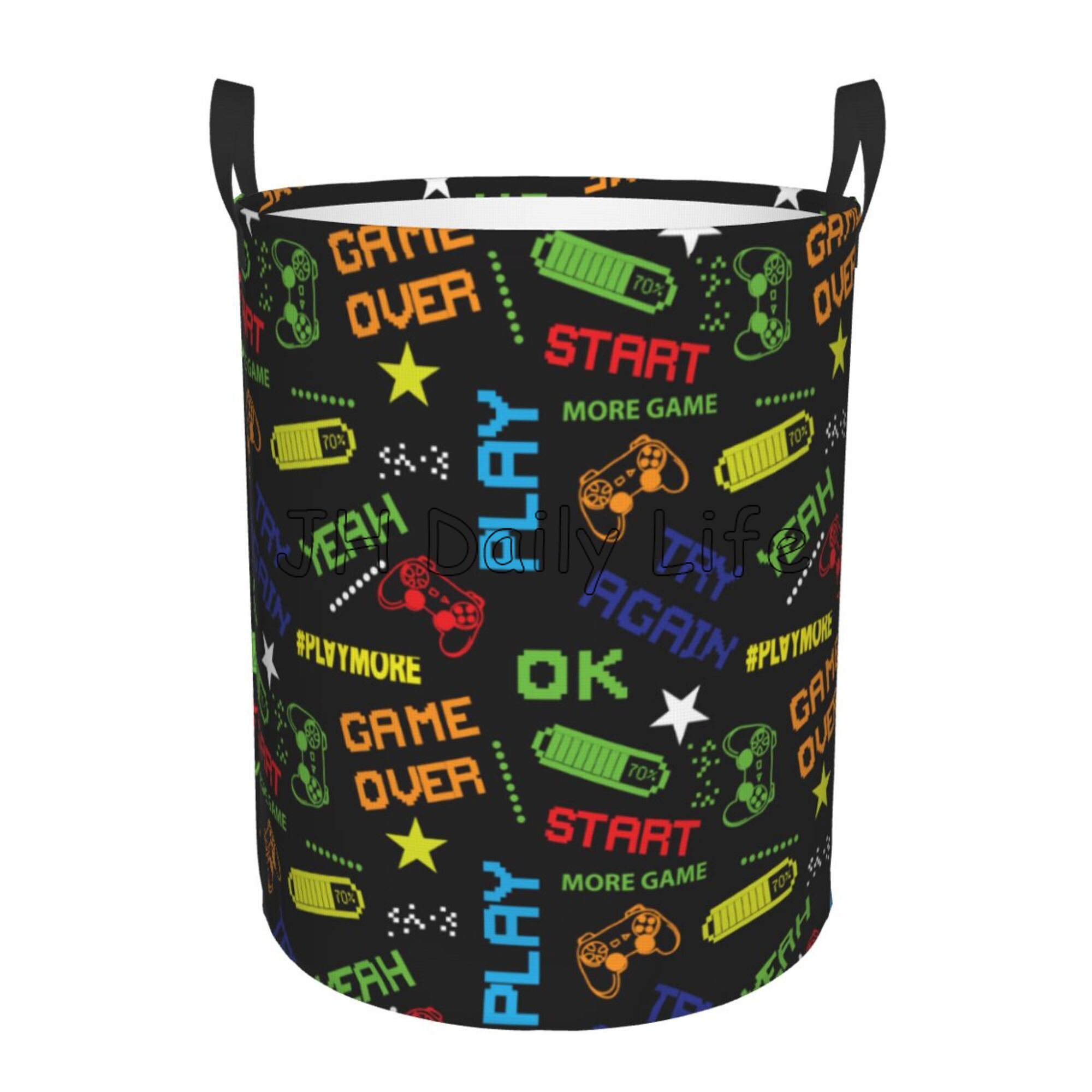 Gamer Wasmand Mand Gaming Opbergmand Gamecontroller Speelgoed Kleding Organizer Bin Waterdichte wasmand voor jongens: XL / Dark Gray