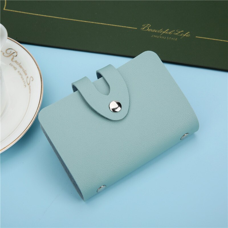 Leather Function 24 Bits Card Case Business Card Holder Men Women Credit Passport Card Bag ID Passport Card Wallet: 4
