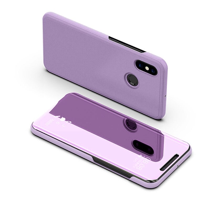 Funda con tapa de espejo redmi note 8 pro Funda de cuero con soporte para xiaomi redmi 7a funda en xaomi redmi note 7 redmi 7 a funda con vista redmi 7a: redmi note 8 / purple