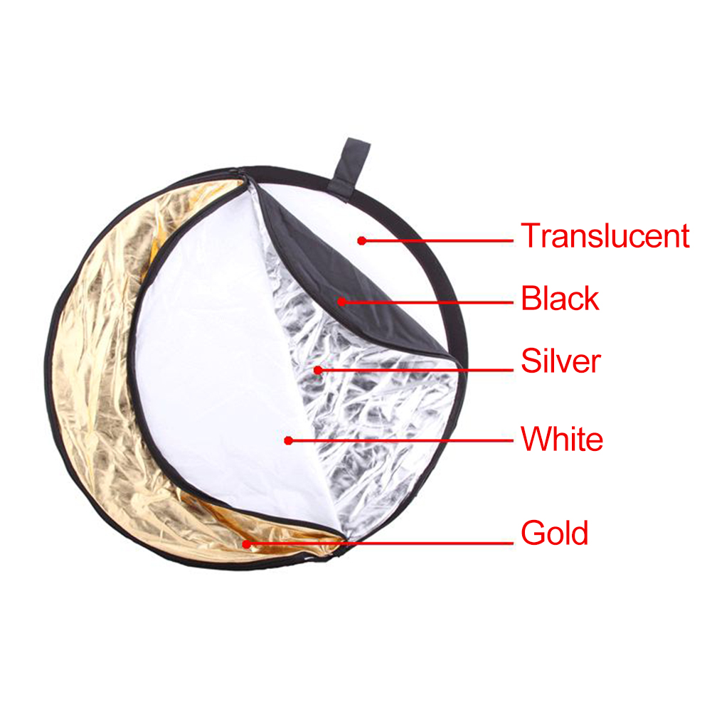 Fotografie 5 in1 Light Inklapbare Draagbare Foto Reflector 60cm Ronde Diffuser