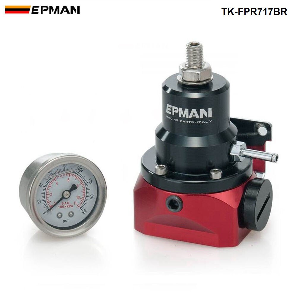 EPMAN jdm-Regulador de presión de combustible ajustable FPR, accesorio para Cherokee XJ 84-05 TK-FPR717BR, con calibre 160psi/No con) AN10