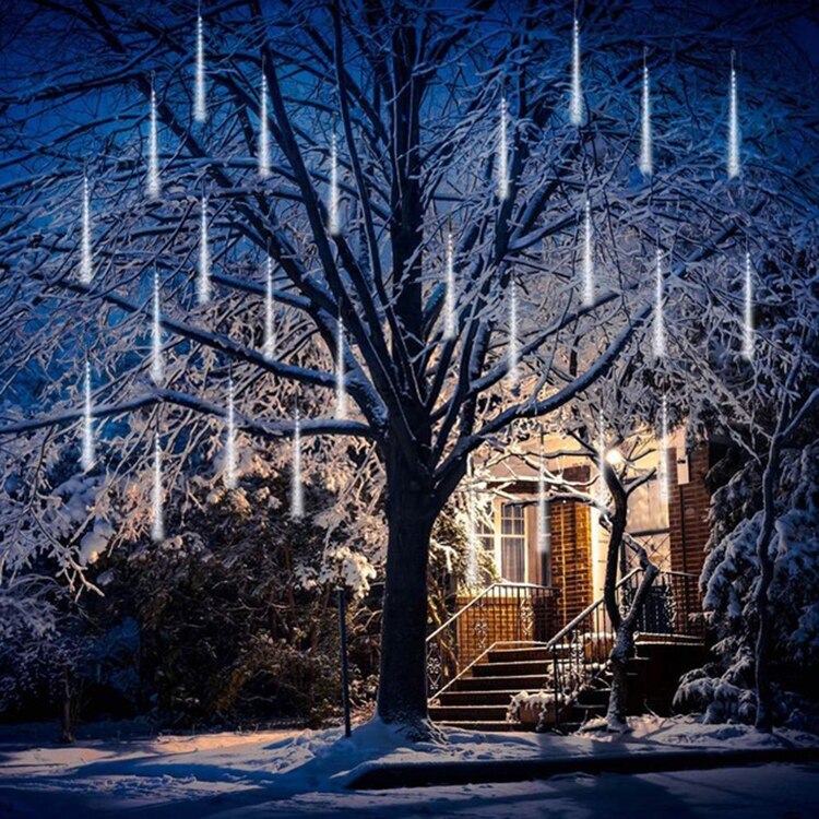 Kerstverlichting buiten voor buiten waterdichte led meteorenregen led lichtsnoer boom tuin decoratieve lamp