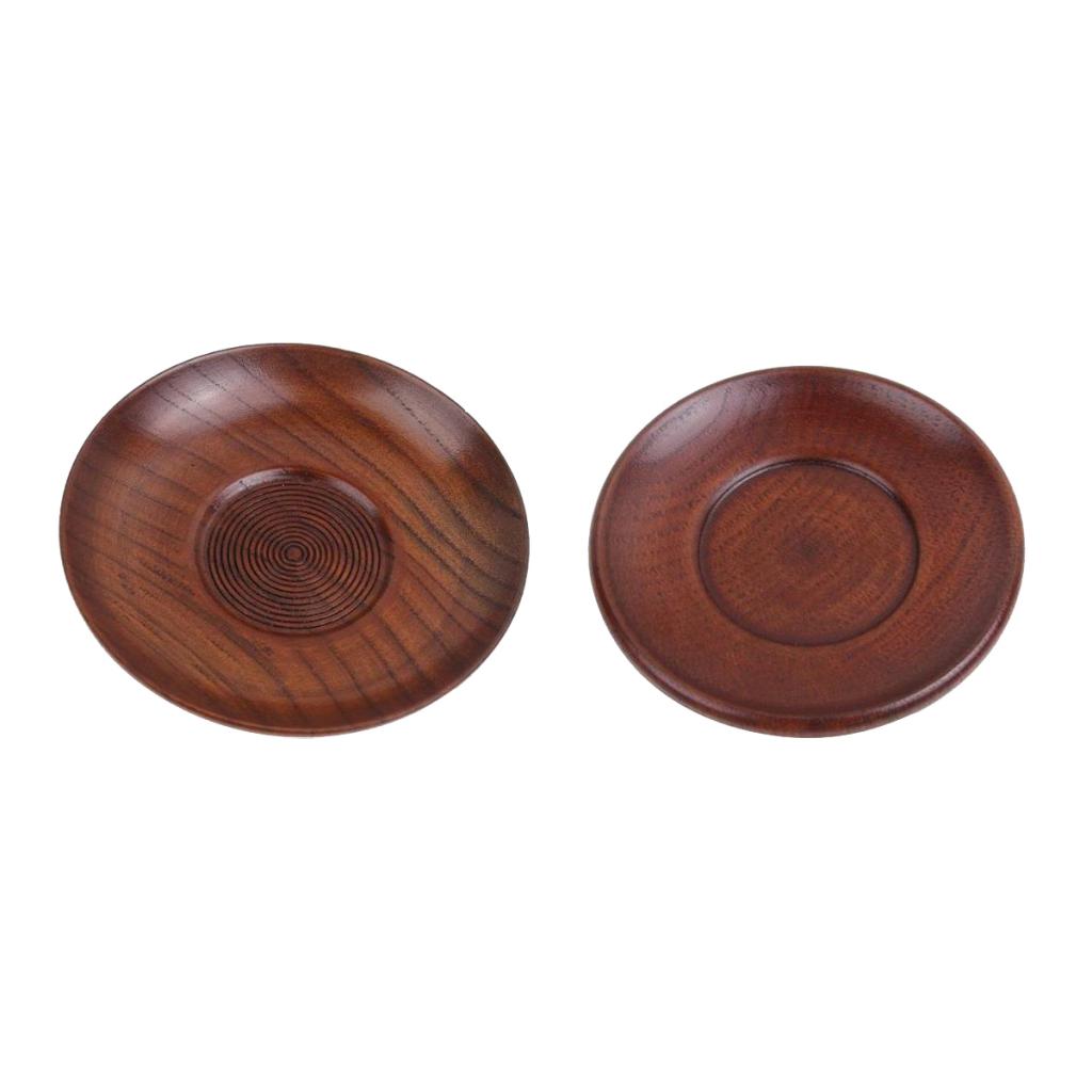 Juego de 2 piezas de pequeño recipiente de madera para salsa de Sushi con sabor a frijol