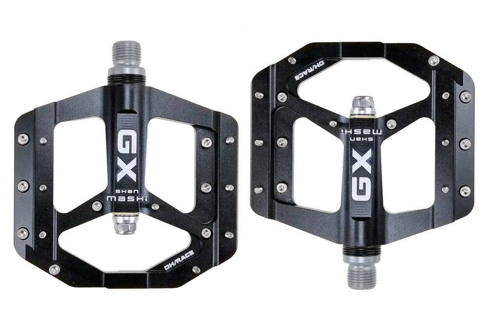 SHANMASHI Ultralight Mountain Bike Pedals Platform CNC Aluminum Alloy Bearings Bicycle Pedal MTB BXM Pedals Non-Slip Flat Pedals: black