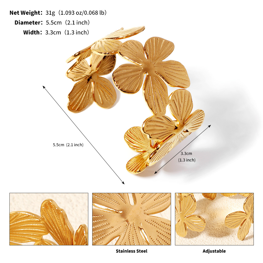 Gold Titan Offene Armreif 18K Edelstahl Party Hochzeit Armreifen Für Frauen Hand Schmuck Elegantes